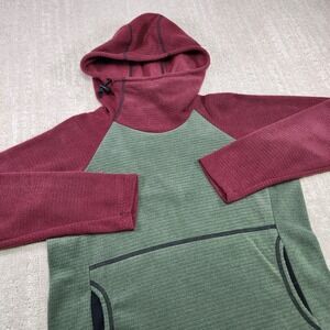 Melanzana Micro Grid Hoodie V2 Womens Small Turquoise And Bark Fleece Pullover
